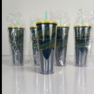 2-Pack Starbucks Mexico 2021 Spring Collection trop 24 oz Tumbler w/ Straw